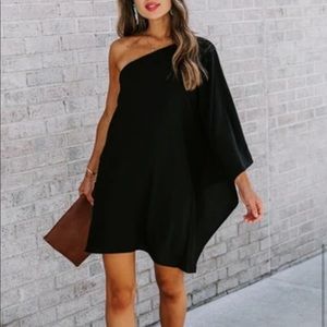 One shoulder shift dress- perfect for postpartum!